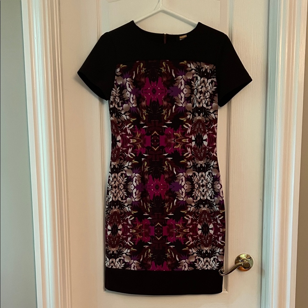 Chic Black and Purple Floral Mini Dress